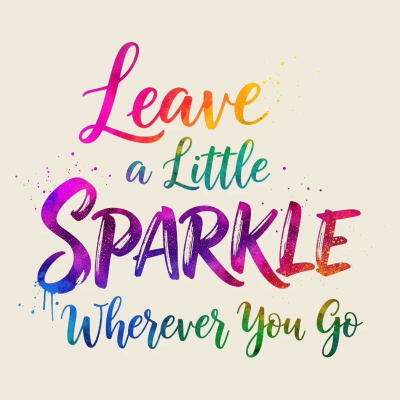 Rainbow Glitter Inspirational Quote Design