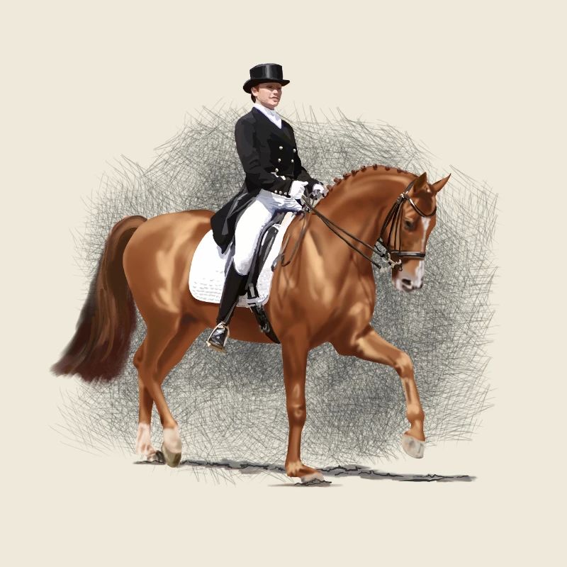 Cavalier de dressage en queue-de-pie