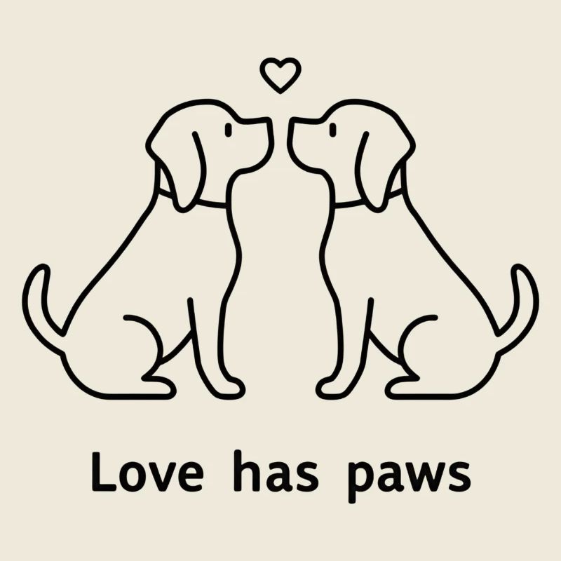 Love Has Paws Design minimaliste pour chiens