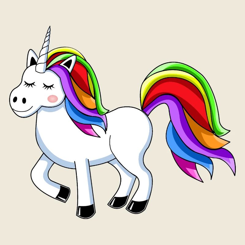 Regenbogen-Einhorn Cartoon-Design