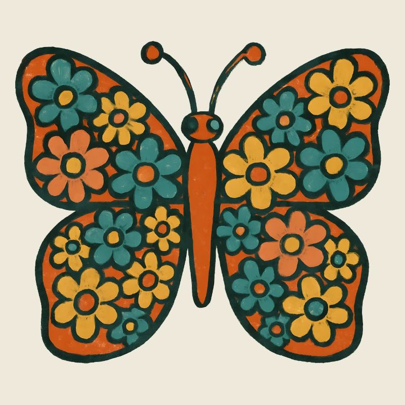 Schmetterling mit Blumenmuster