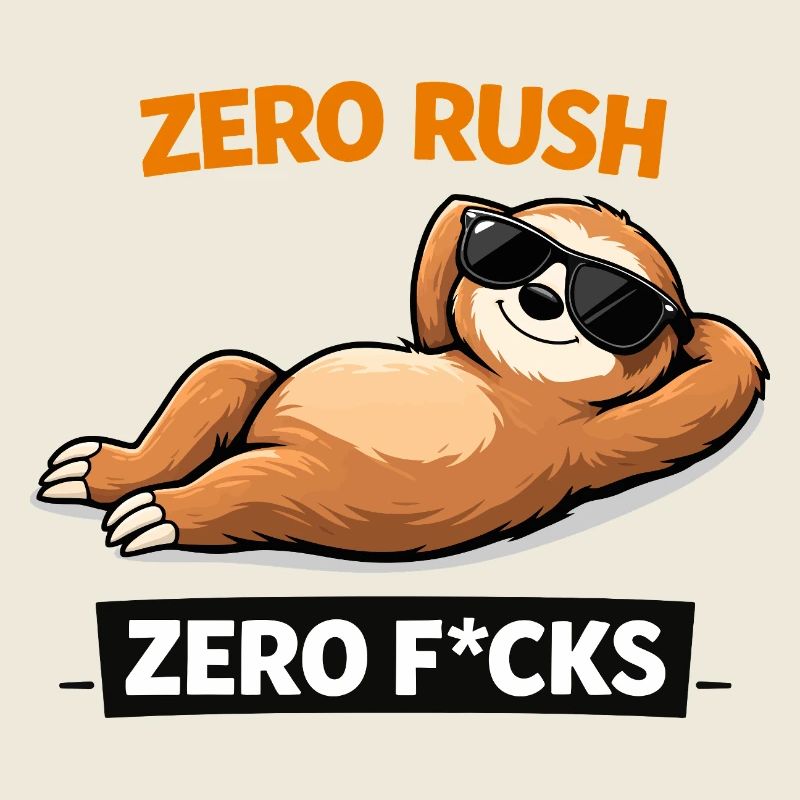 Zero Rush Sloth Chill Slogan