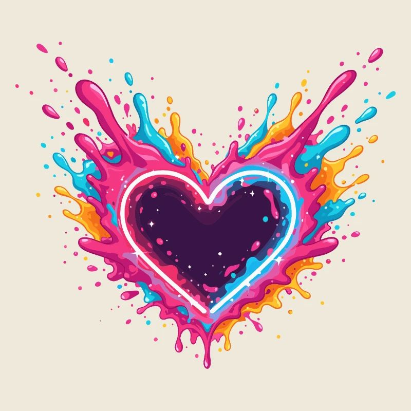 Bunte Herzspritzer Liebe
