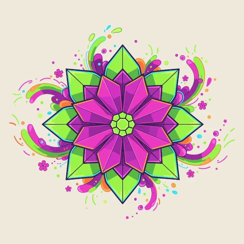 Fleur de mandala colorée