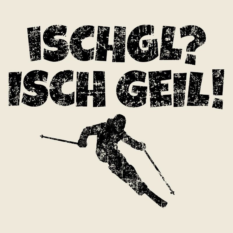 Ischgl Ischgeil (Vintage Schwarz) Ski Skifahrer