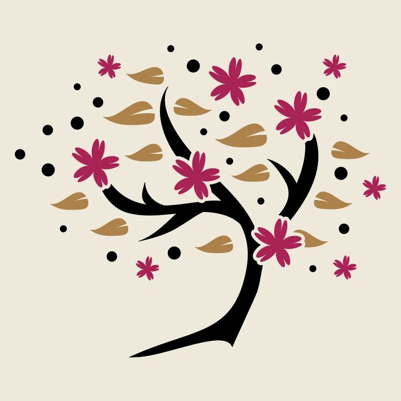 arbre de fleur de cerisier stylisé au printemps