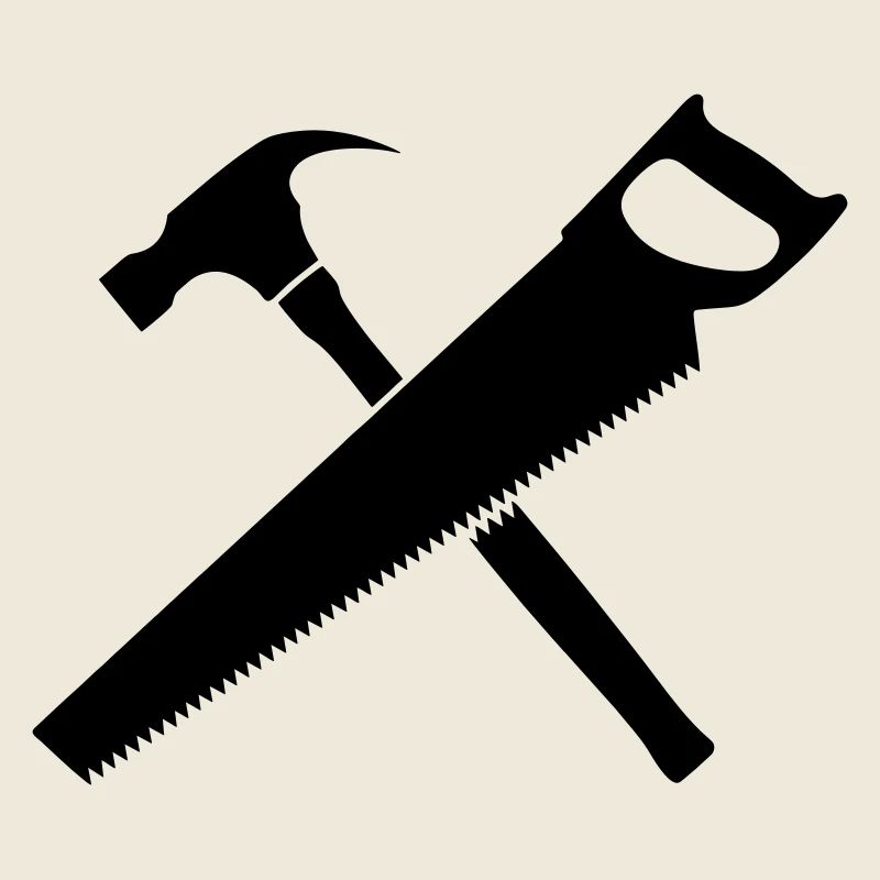 Tools carpenter hammer and saw