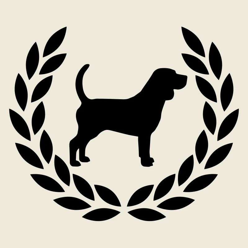 Beagle mit Lorbeerkranz