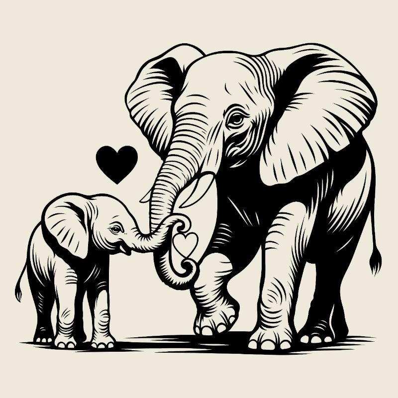 Elefanten Mama Baby Muttertag Geschenkidee