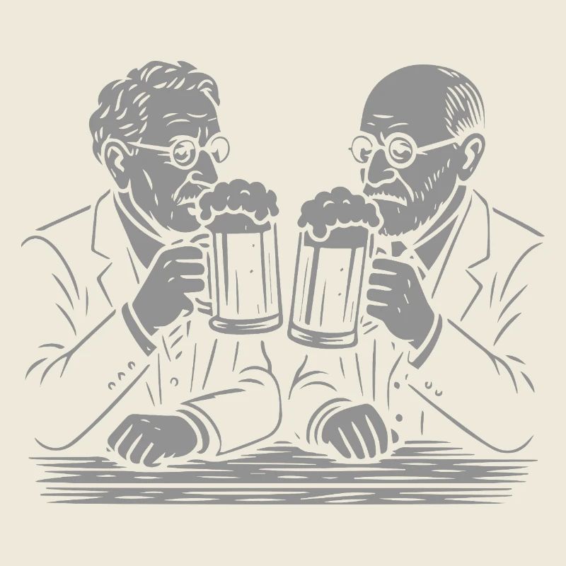 Carl Jung und Sigmund Freud Biertrinken