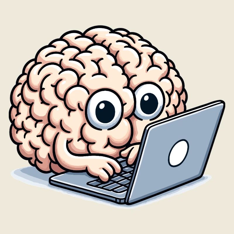 Cerveau sur ordinateur portable