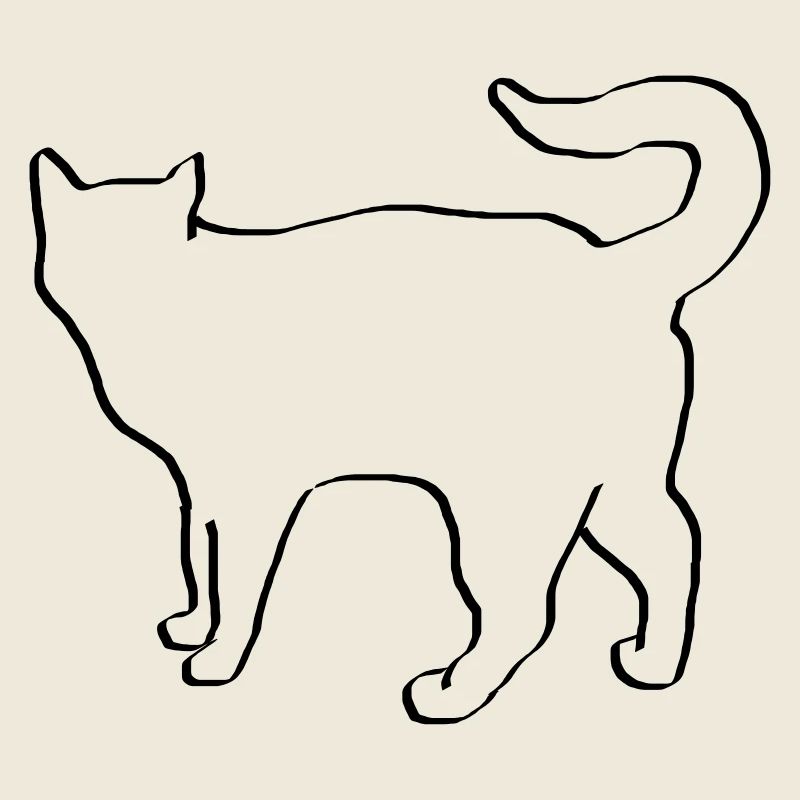 Chat dessin silhouette chat cadeau de miaou