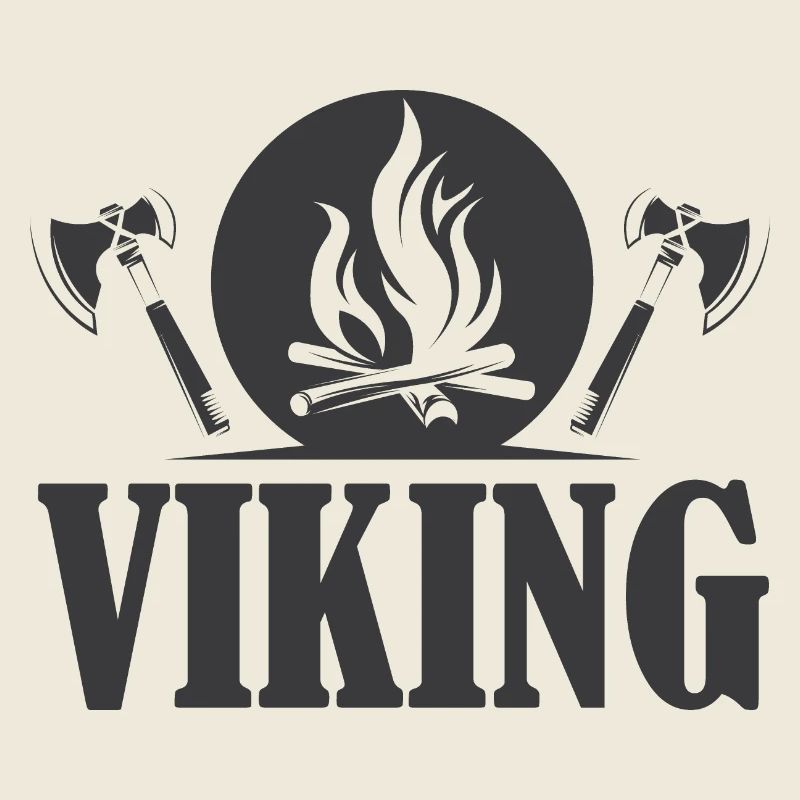 Icône viking hache symbole feu graphique