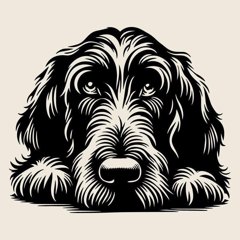 Spinone Italiano Tête avec Pattes