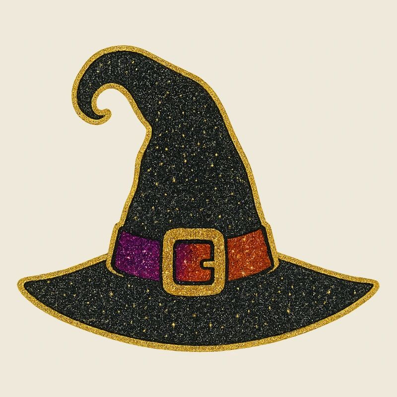 Glitzernder Hexenhut Goldrand