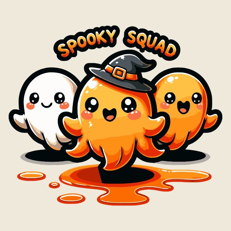 Spooky Squad Halloween Squid Trio