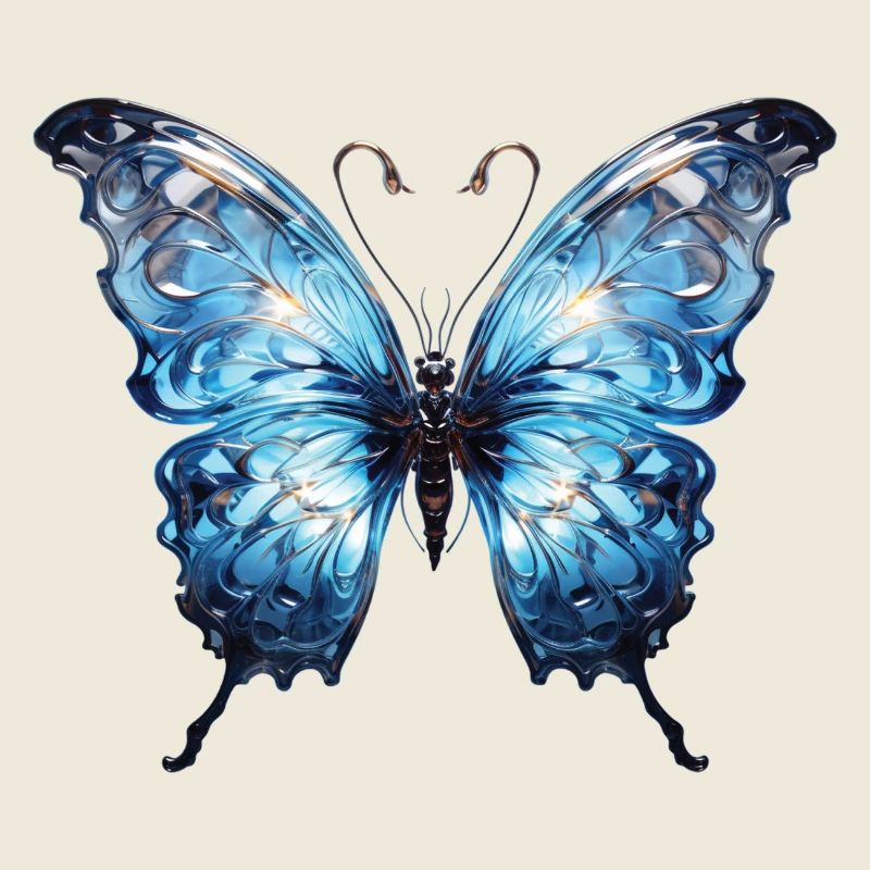 Papillon bleu - Design d’insecte brillant