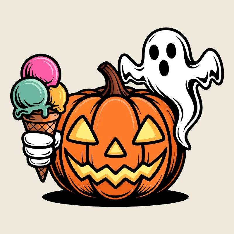 Kürbis-Eis Halloween Spaß