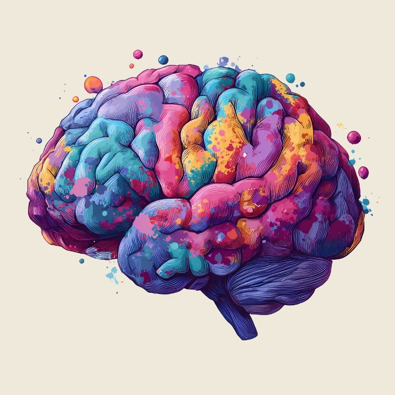 Colorful Neurodiversity Brain in Colorful Kun