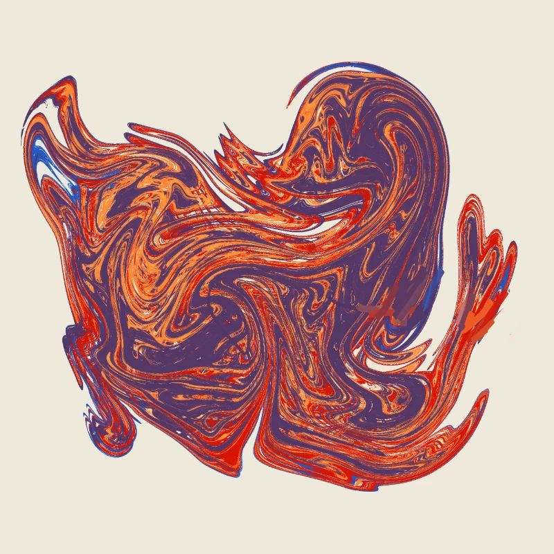 Color Swirl Heart Marble Pattern