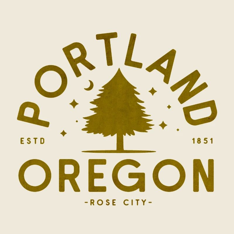 Portland Oregon Vintage Tree Logo