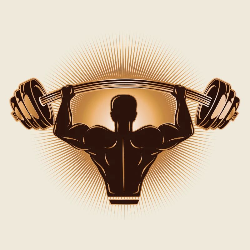 Hantel in der Hand - Bodybuilder mit Gewicht