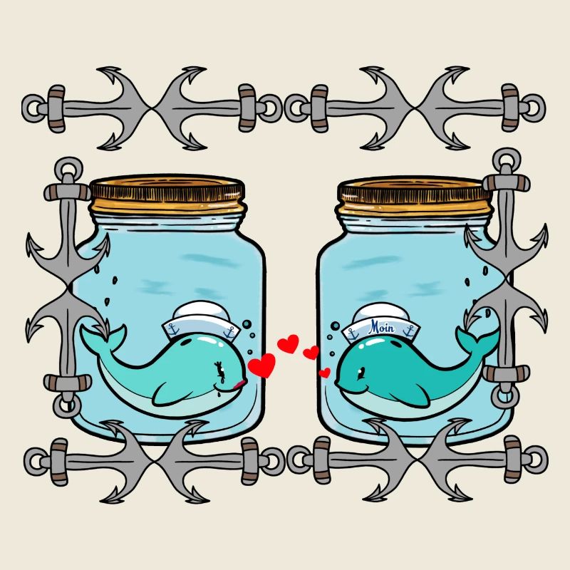 Baleine Poissons Vallentin Amour Partenariat Coeurs