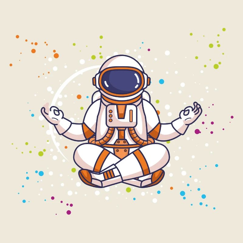 Yoga astronaute méditant dans le ciel étoilé