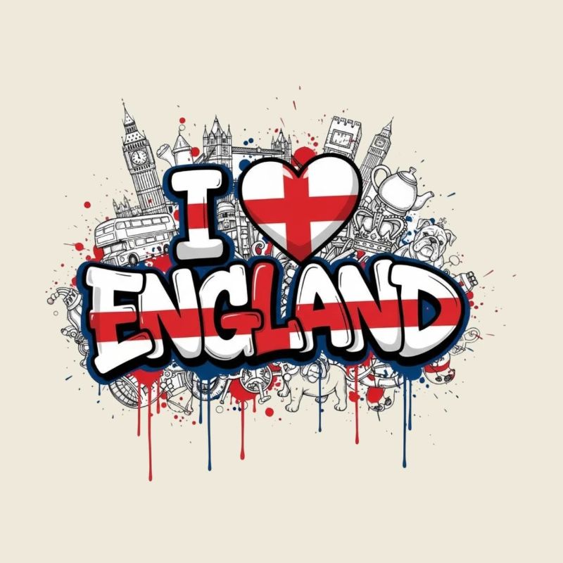 Drapeau de l’Angleterre Love Graffiti Design