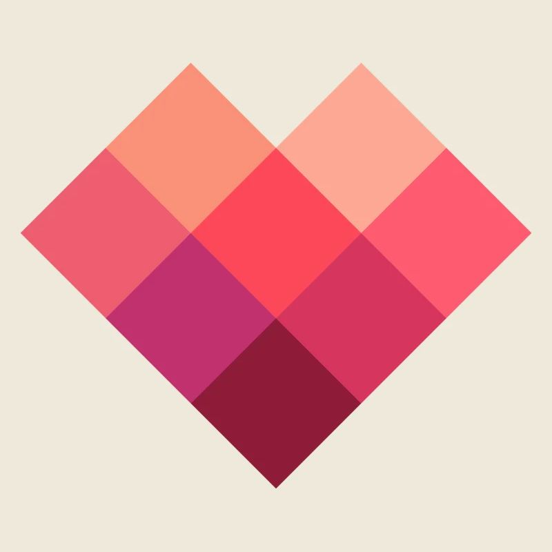 Heart of square pixels