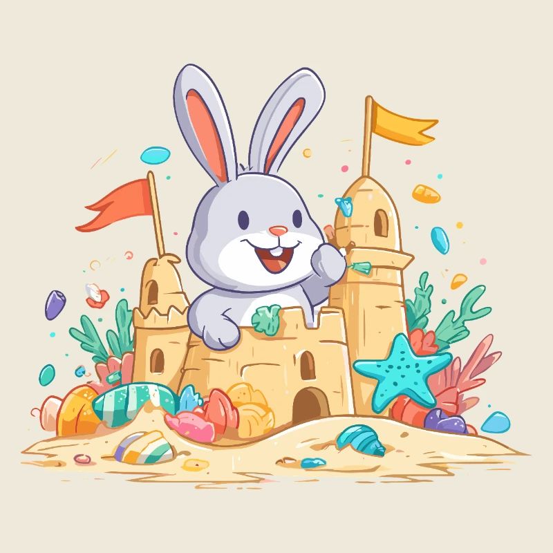 Un lapin d’été dans la basse à sable