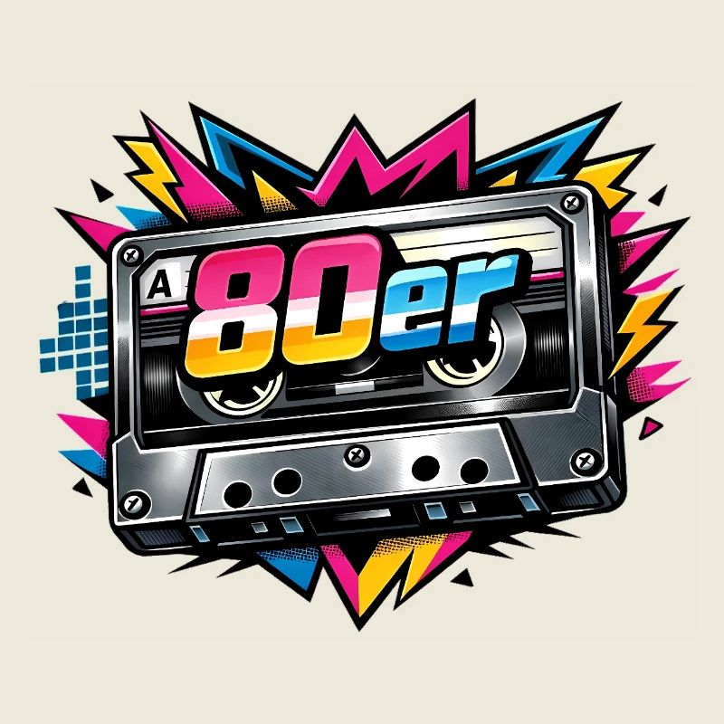 80s Retro Cassette Neon