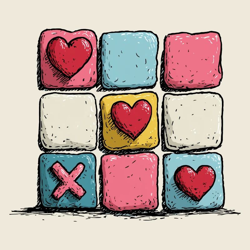 Herz XOXO PopArt Muster