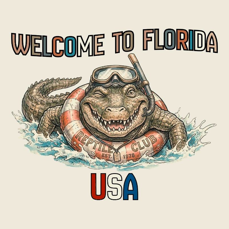 Salutations de fête du crocodile le plus cool de Floride