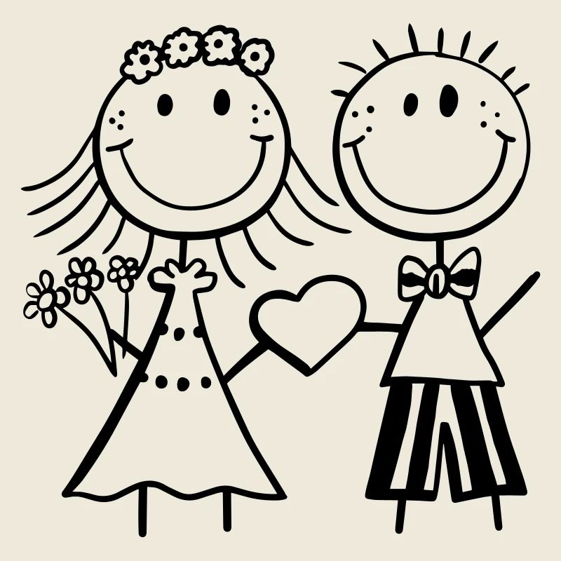 mariée chiffre de bâton drôle et le marié - mariage - Fun