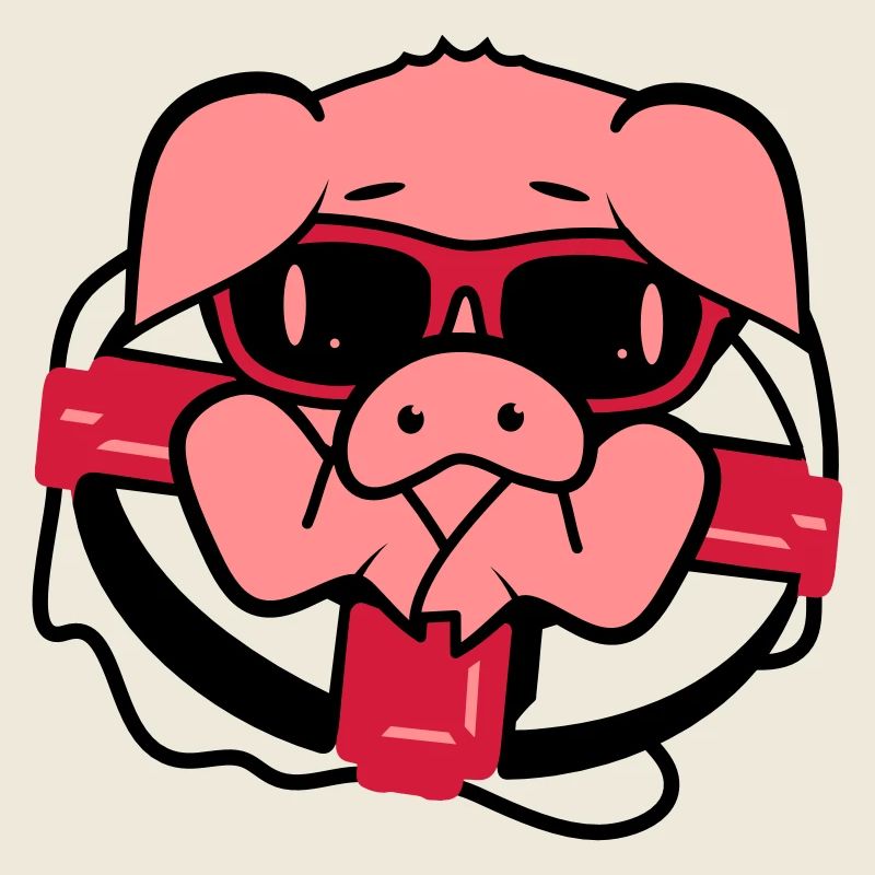 Un cochon avec une bouée de sauvetage