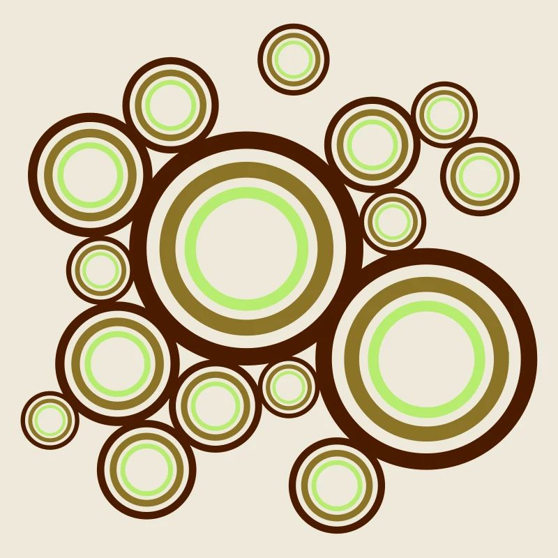 Cercles rétro multicolores