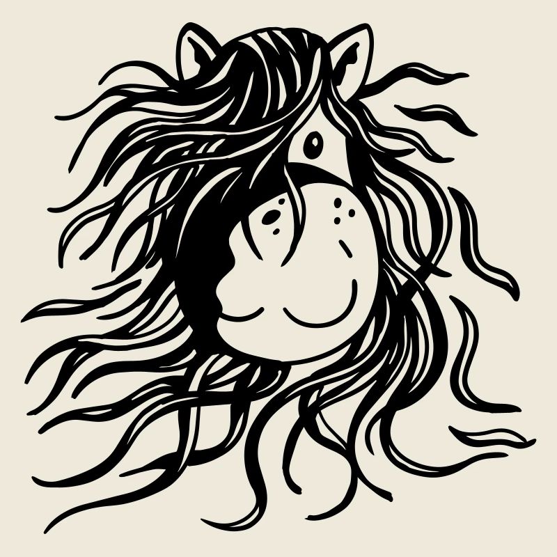 Pferd mit dicker Mähne - Pferde - Comic