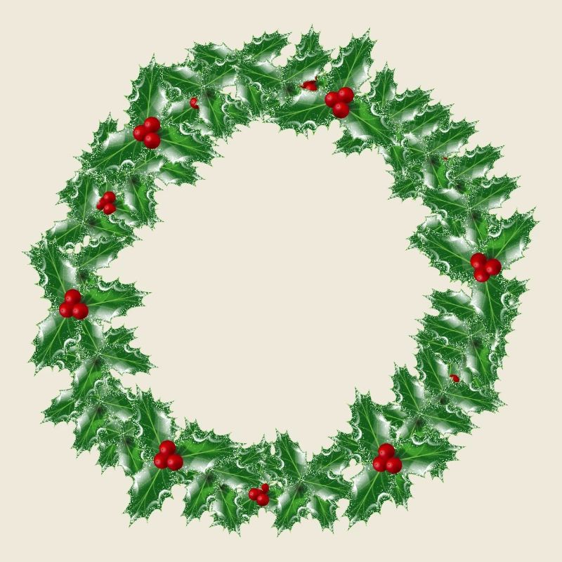 Couronne de Noël faite de branches de houx
