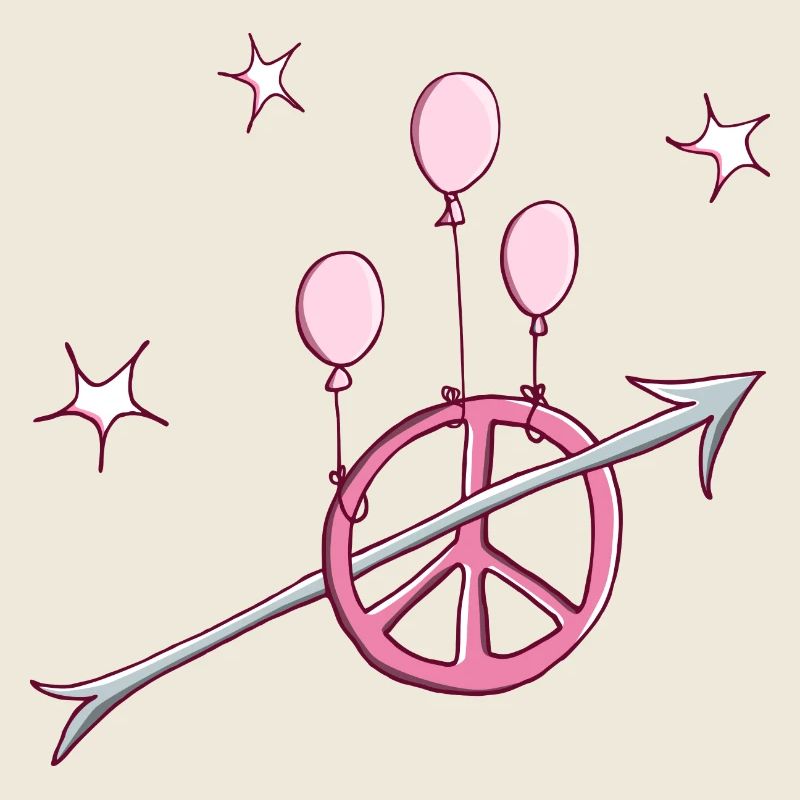 Peace Pfeil Frieden in pink