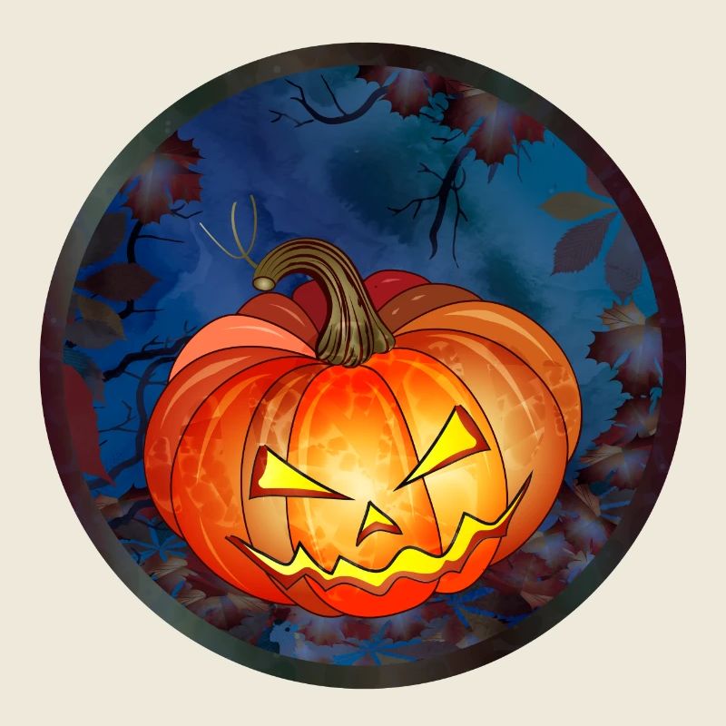 Halloween pumpkin face on Halloween night