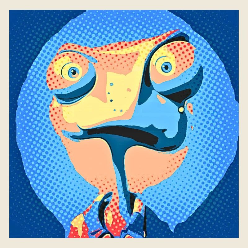 Caméléon Pop Art aux couleurs néon