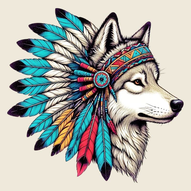 American Indian Wolf American Redskin