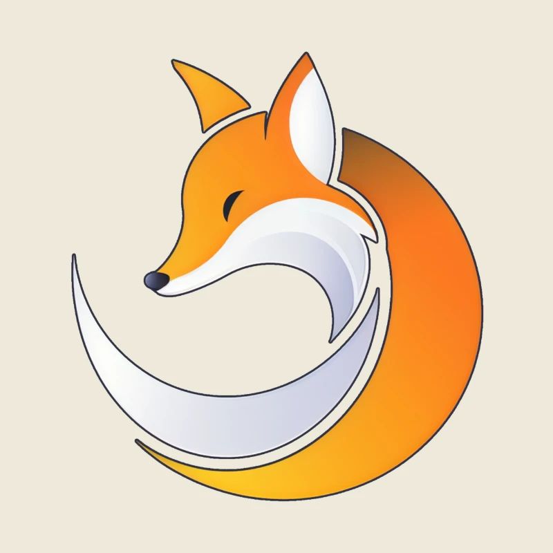 Minimalist Fox Logo, Round Fox Logo