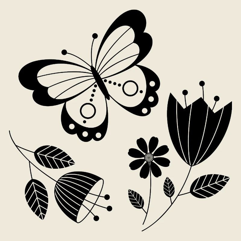 Papillon avec des fleurs