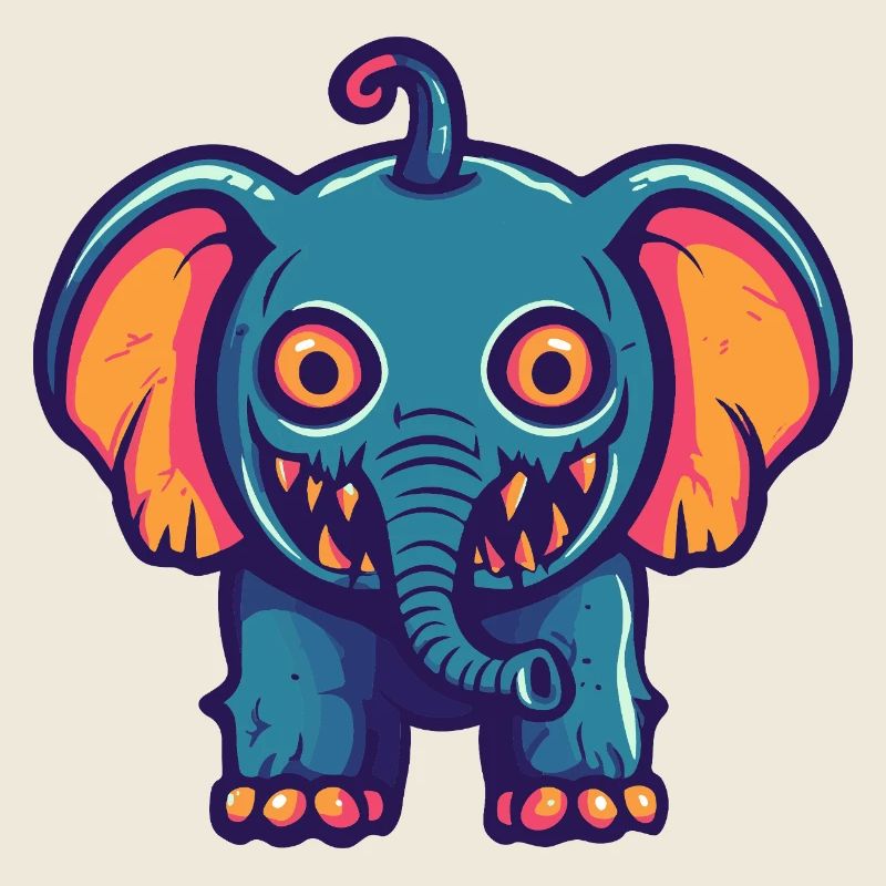 Elephant Halloween Comic Funny