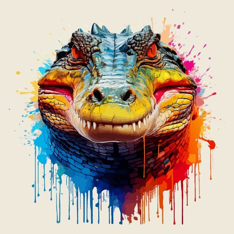 Bunter Krokodil Kopf Splash