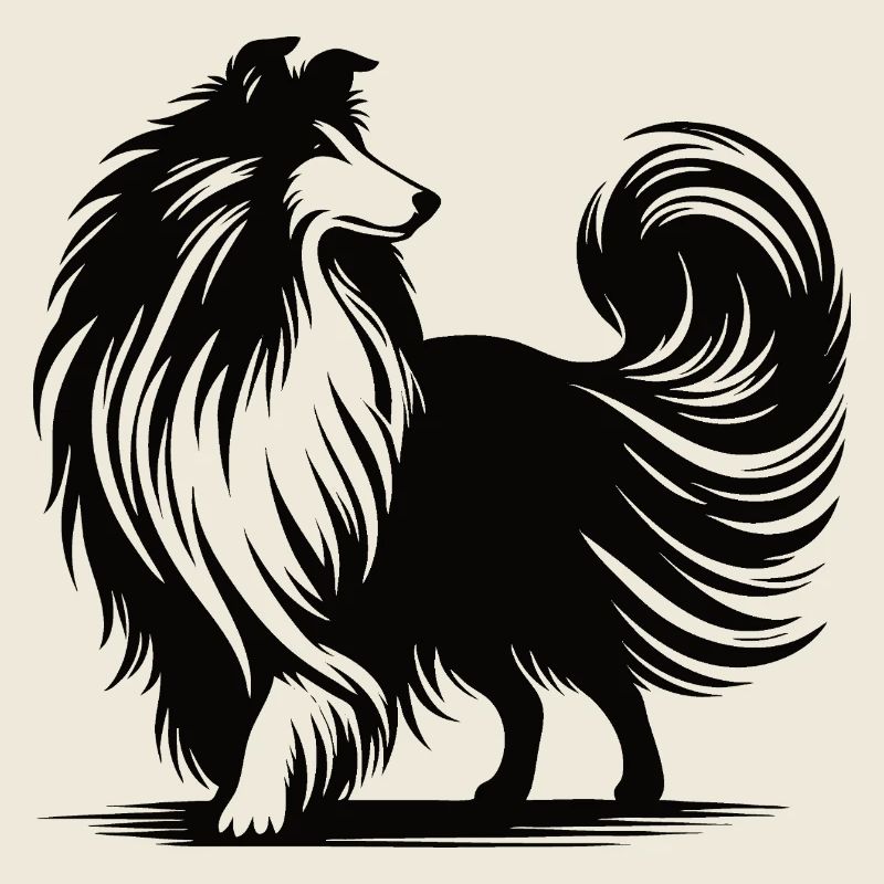 Cooles Collie Silhouetten Design