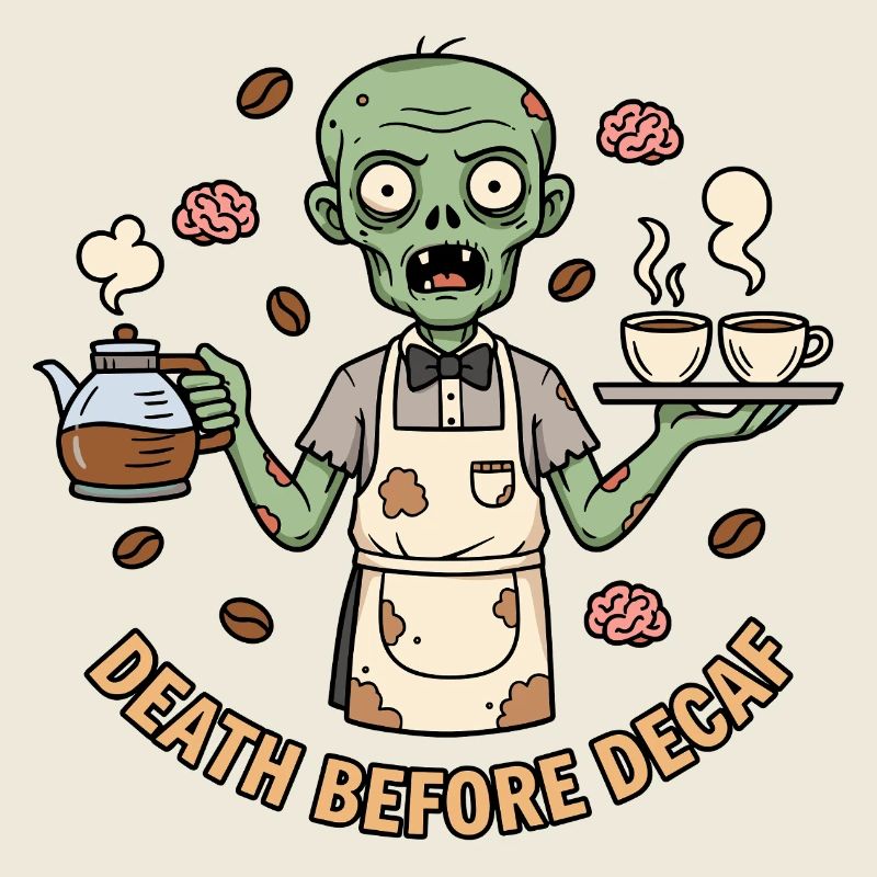 Zombie Barista Death Before Decaf