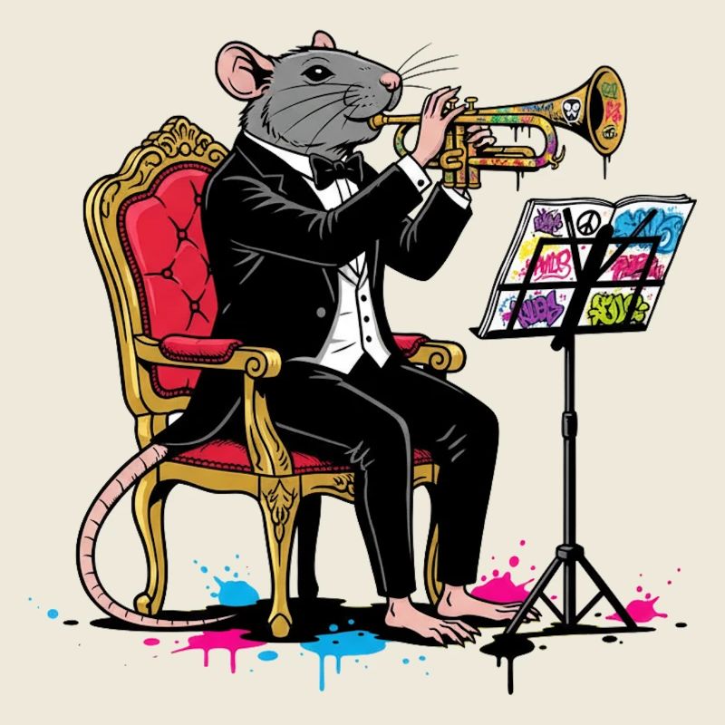 Jazzrat en trompette smoking